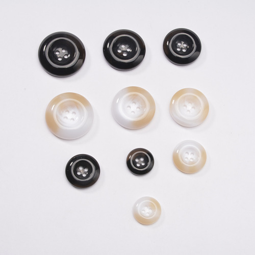 High-End Double-Piece Clothing 4 Holes Button Plastic Resin Clothing Buttons Buttons Buckle Manufacturers Supply