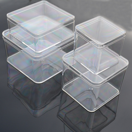 Wholesale Square round Corner Square Box Plastic Transparent Packing Box with Lid Sealed Food Gift Wedding Candy Box
