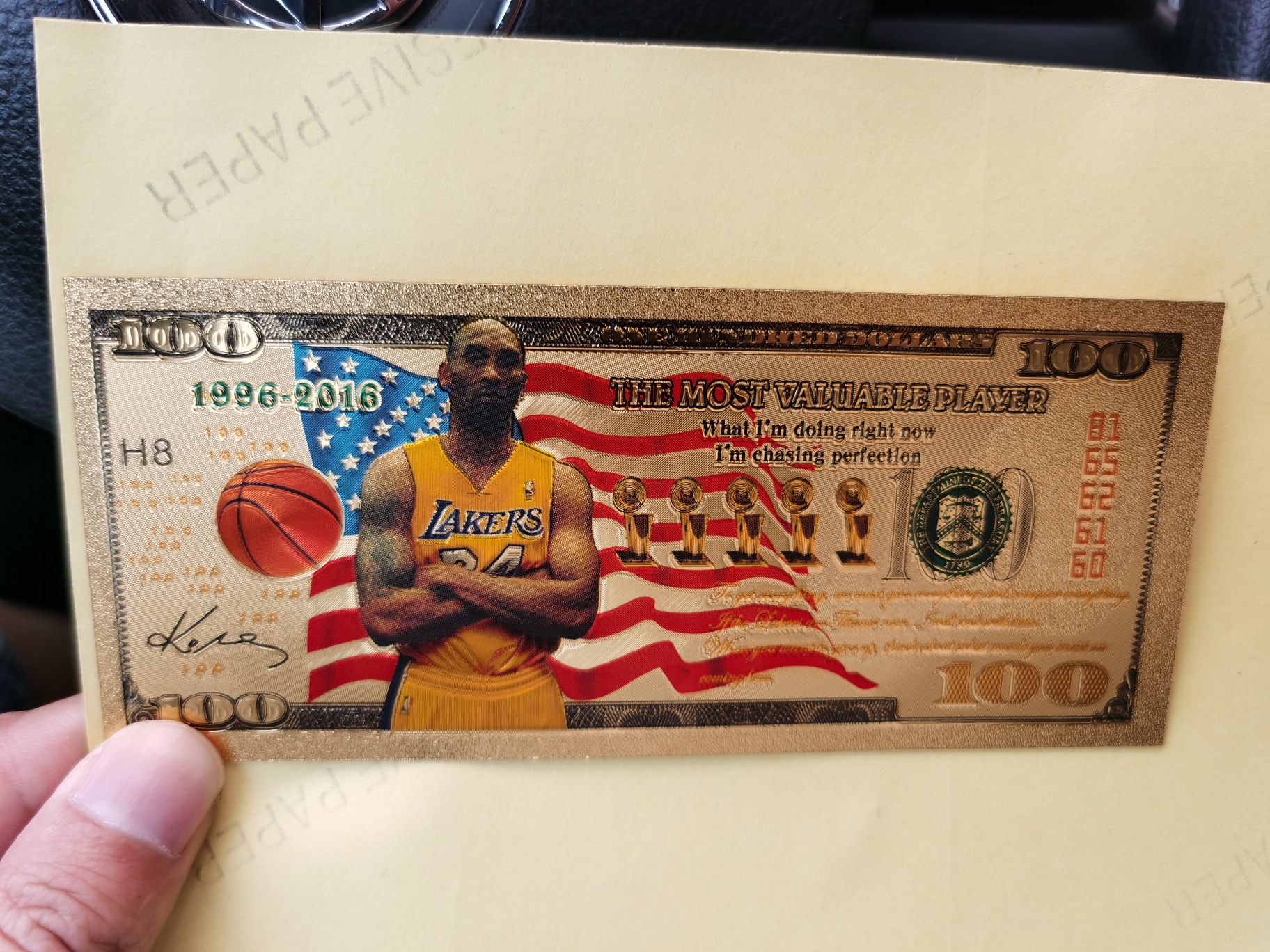 科比金箔纪念币