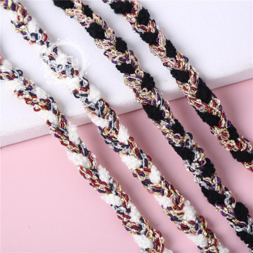 white transparent yarn beaded korean chanel pearl wool woven belt lace diy hair accessories clothing ribbon
