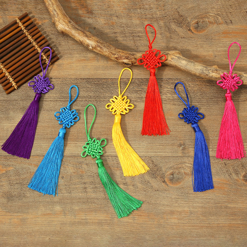 factory direct supply color chinese knot tassel pendant creative antique decorative pendant diy handmade chinese knot wholesale