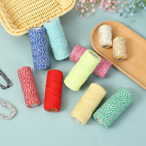 2mm two-color cotton rope two-color composite rope bag zongzi cotton thread handmade diy colored cotton rope wholesale