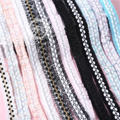 Factory Direct Sales Korean Chanel Style Double-Row Ribbon Frayed Ribbon Lace Factory Direct Sales Wholesale