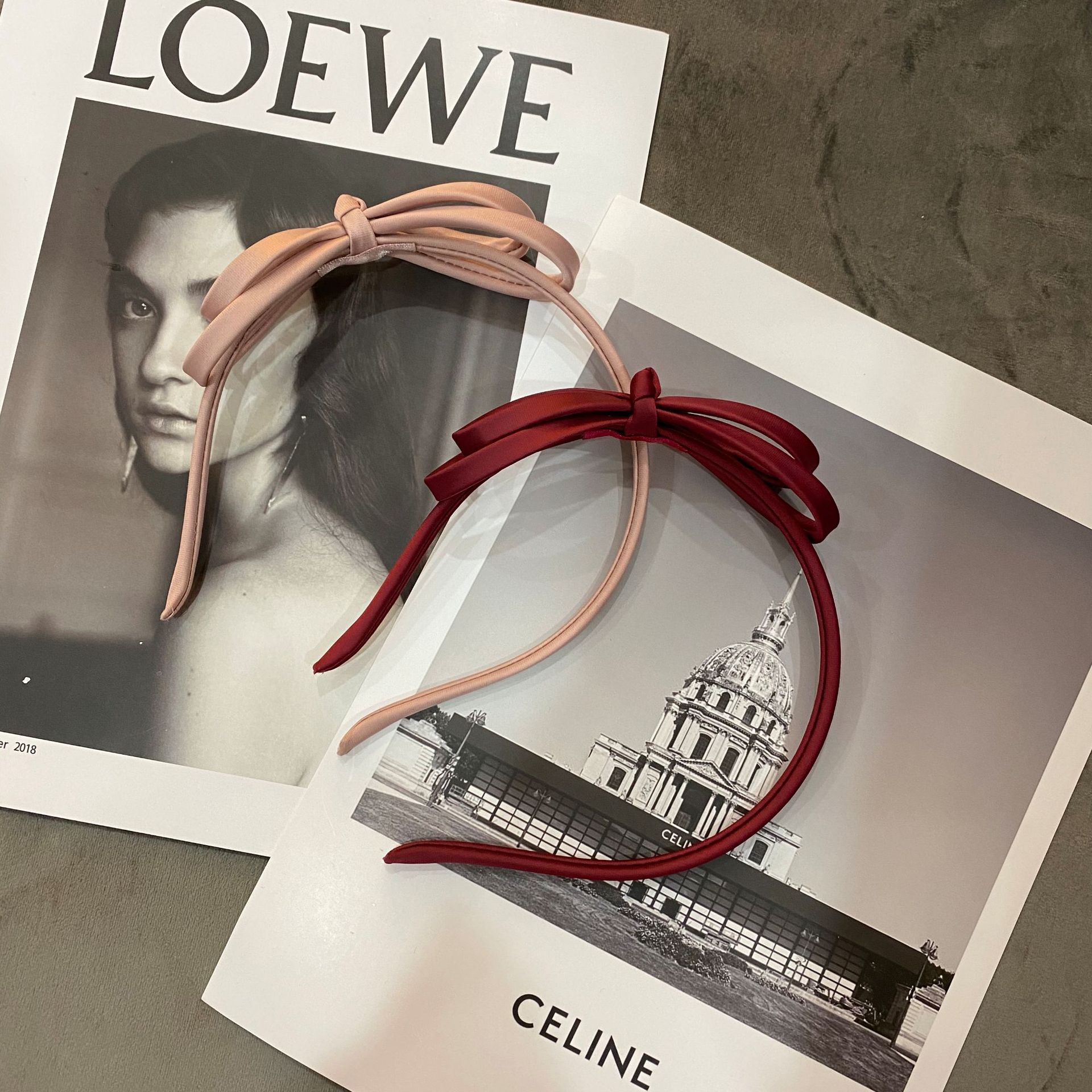 韩国东大门ins同款工厂直销韩版双层布艺头箍简约气质蝴蝶结发箍