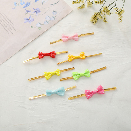 mixed color printing point tie silk bow ribbon bowknot baking sealing hairware accessories bow wholesale