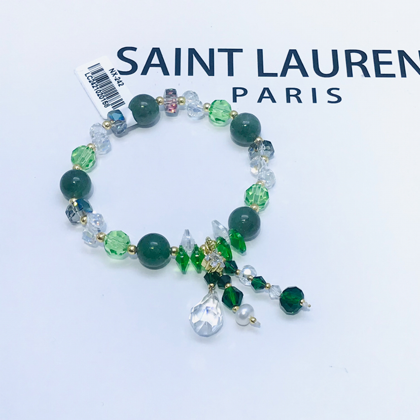 天然绿草莓晶水晶手链女 铜体镀14K真金 招桃花 转运饰品优质款