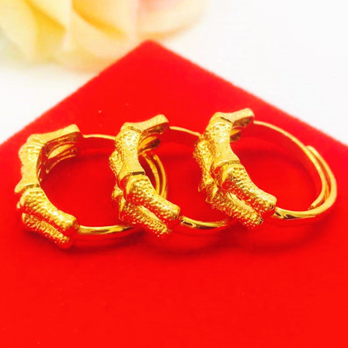 vietnam placer gold jewelry double row bamboo ring brass gold plated ornament women‘s fashion jewelry accessories wholesale