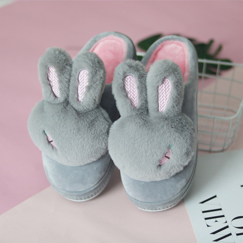 autumn and winter warm home indoor and outdoor cotton slippers female cute baby muffin bottom plush shoes slippers