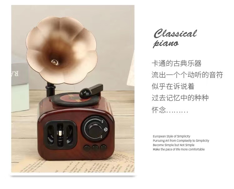 厂家直销经典复古小号留声机八音盒创意装饰摆件礼物音乐盒详情3