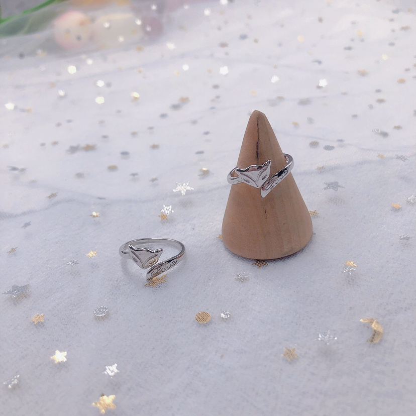 925银狐狸 简约纯银戒指 情侣戒指 对戒 钻戒 淘宝爆款