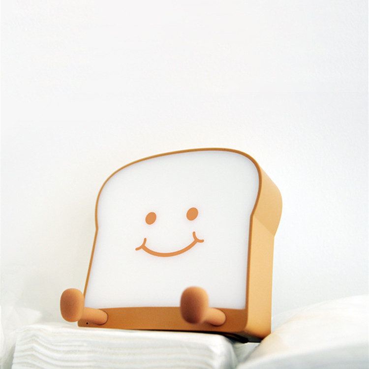 吐司面包小夜灯手机支架usb卧室床头氛围硅胶小夜灯