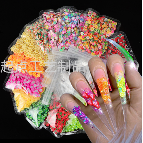500G Bagged Fruit Animal Plant Polymer Clay Patch Epoxy Summer Nail Art Thin Patch Slim Crystal Mud