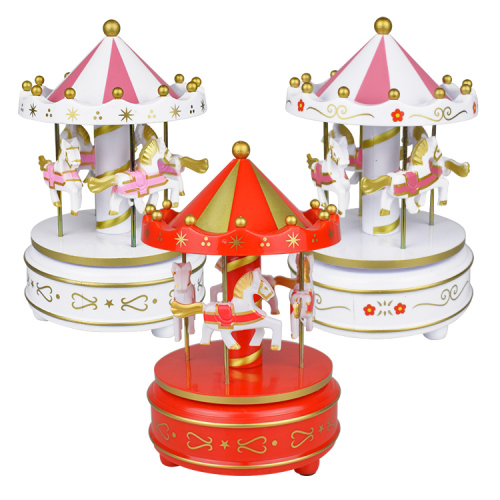 manufacturer direct sales rotating light trojan music box decoration music box creative birthday gift