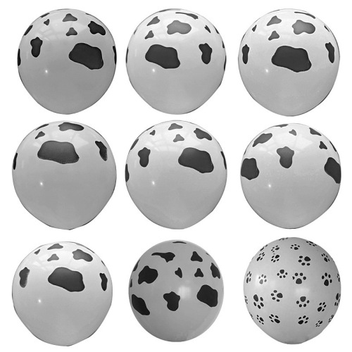 factory direct supply 12-inch printed cow pattern latex balloon birthday party decoration little feet balloon spot