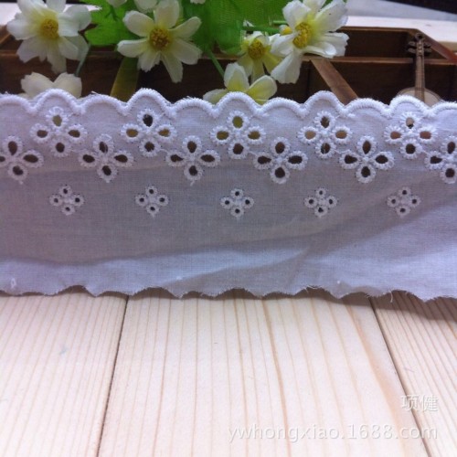 alibaba hot sale all cotton cloth embroidery lace fine workmanship welcome customization as request
