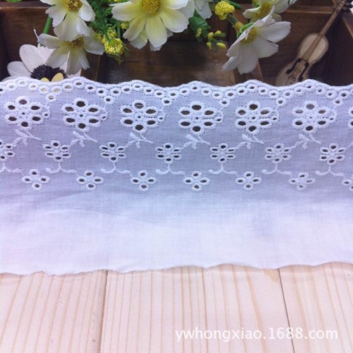 Factory Direct Sales Supply Large Machine Embroidery Cotton Lace Water Soluble Lace Clothing Accessories