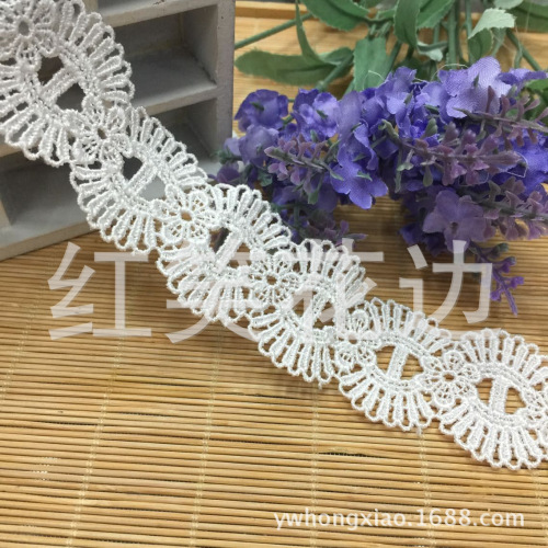 Red Smile 2018 New 4cm Wear Ribbon Water Soluble Lace Polyester Thread Lace DIY Handmade Accessories in Stock small Batch 