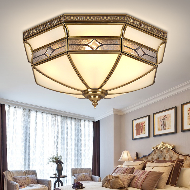 全铜焊锡欧式现代简约中式美式吸顶灯阳台灯