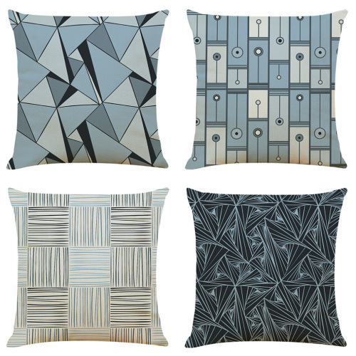 Abstract Geometric Elements Cotton and Linen Car pillow Case Sofa Cushion Home Pillow
