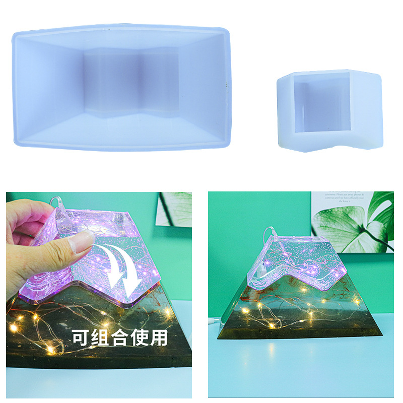 得意洋洋滴胶模具雪山台灯硅胶模具镜面亚马逊树脂热推饰品