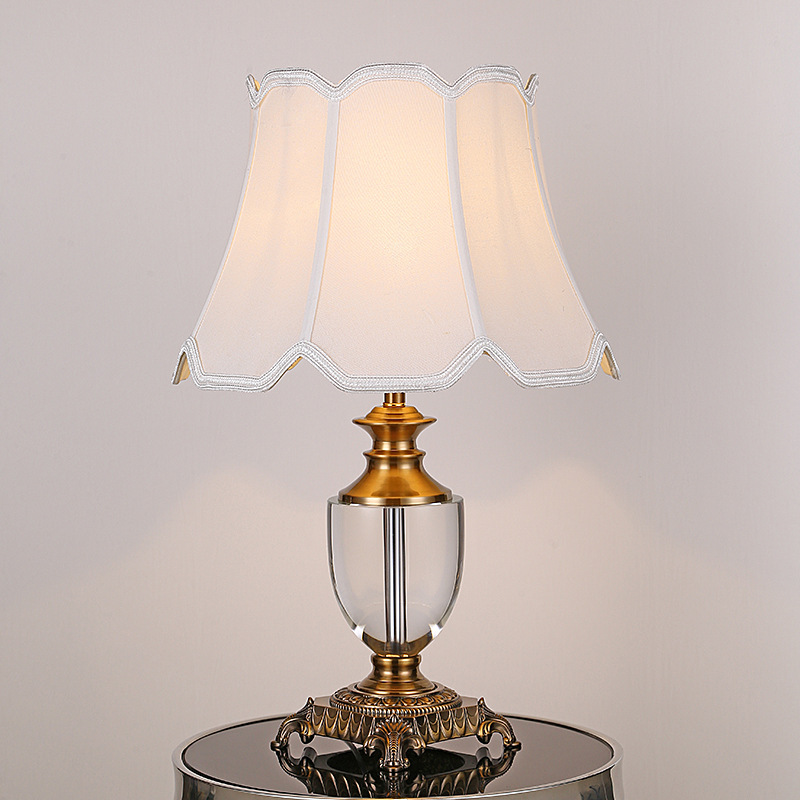新款欧式现代简约锌合金美式水晶台灯 卧室客厅落地灯