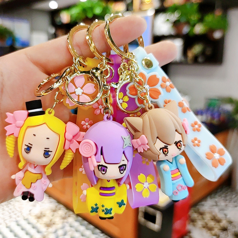 樱花蕾姆卡通公仔钥匙扣男女包包挂件爪机娃娃机商品创意礼品赠品