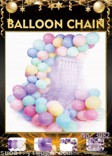 Hot Sale Birthday Wedding Room Decoration Macaron Color Balloon Chain Latex Balloon Link Bar Set