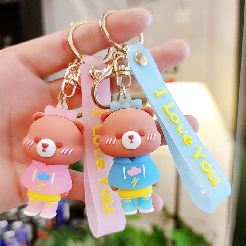 卫衣熊卡通公仔钥匙扣男女包包挂件爪机娃娃机商品创意礼品赠品