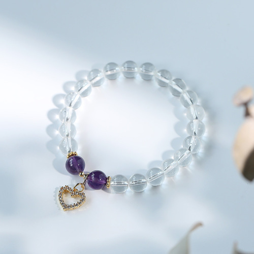himalayan white crystal bracelet female amethyst aquamarine jewelry handmade ornament love bracelet ins