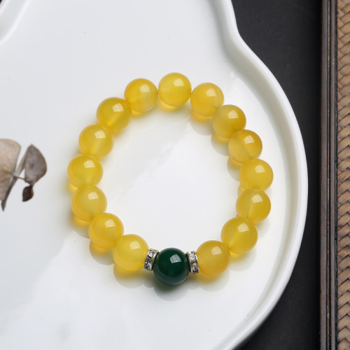 original natural agate bracelet yellow agate clip diamond green agate bracelet couple niche jewelry bracelet factory wholesale