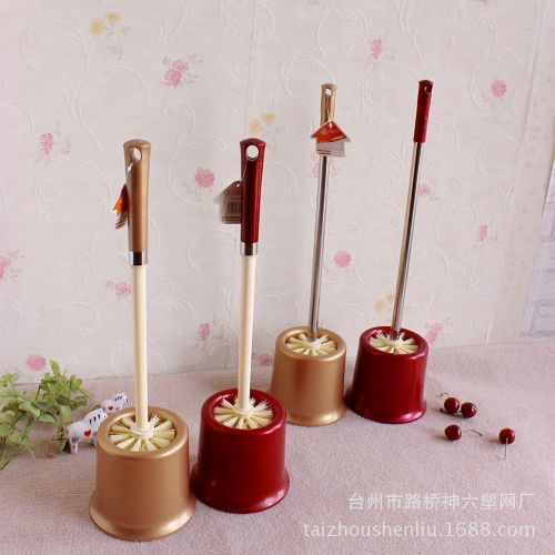 creative toilet brush set with base plastic stainless steel handle cleaning sanitary brush