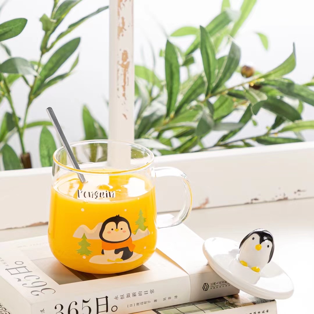 卡通企鹅玻璃杯