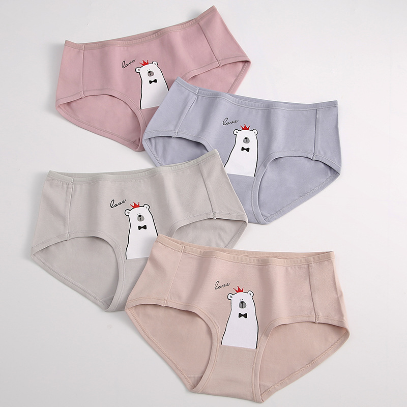 少女内裤学生棉质中腰日系可爱卡通透气短裤女士三角裤舒适批发