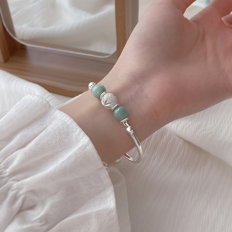 999纯银转运珠手镯女ins小众设计镯子轻奢冷淡风精致手饰