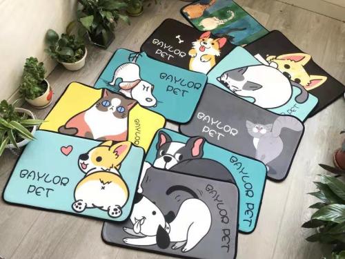New Flannel Printing Pattern Pet Cat Litter Children Cute Cartoon Modeling Game Floor Mat