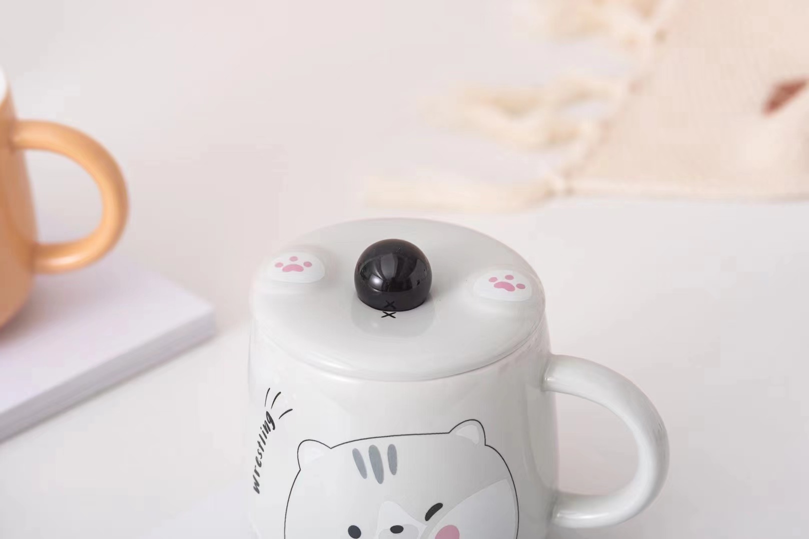 摔跤动物陶瓷杯