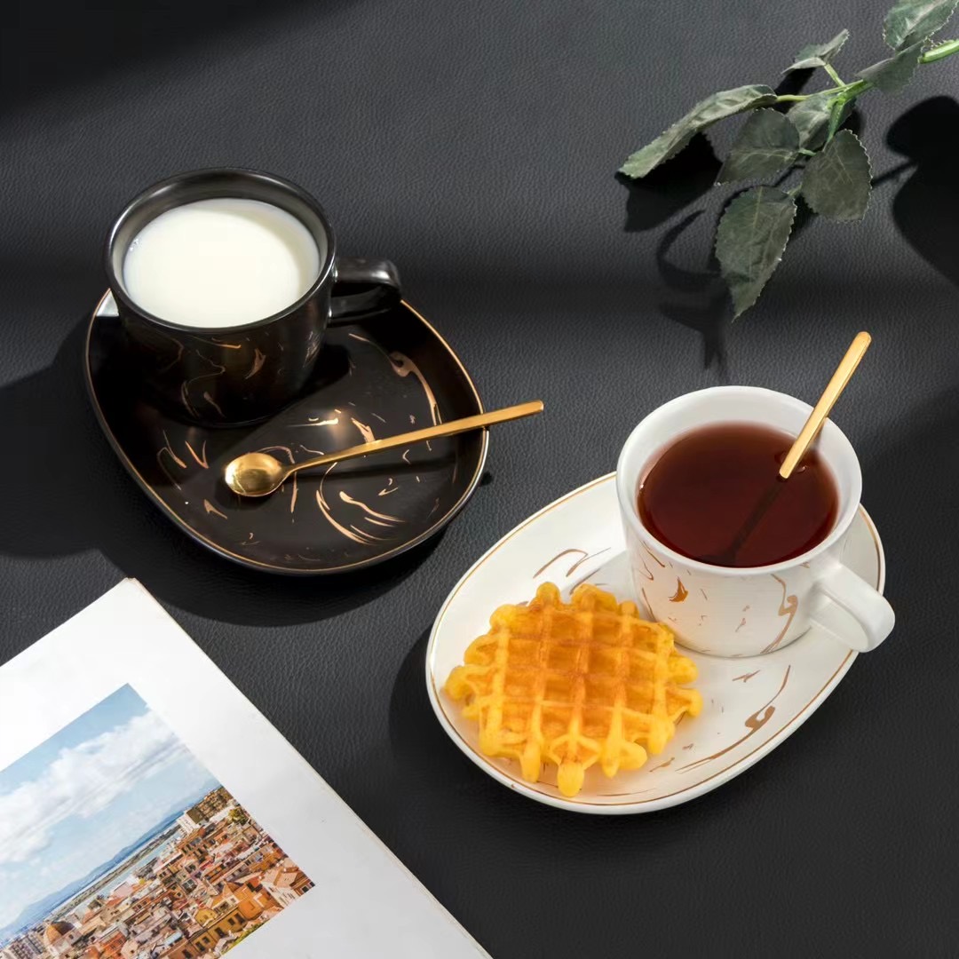 大理石纹咖啡杯碟