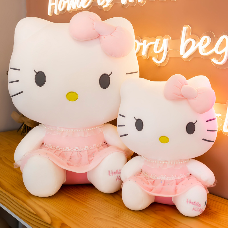 新奇玩具新款创意Hello Kitty毛绒玩具公仔纱裙 KT猫地摊推广玩具