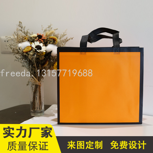 gift bag non-woven bag waterproof bag eco-friendly bag custom logo factory direct sales b line orange style