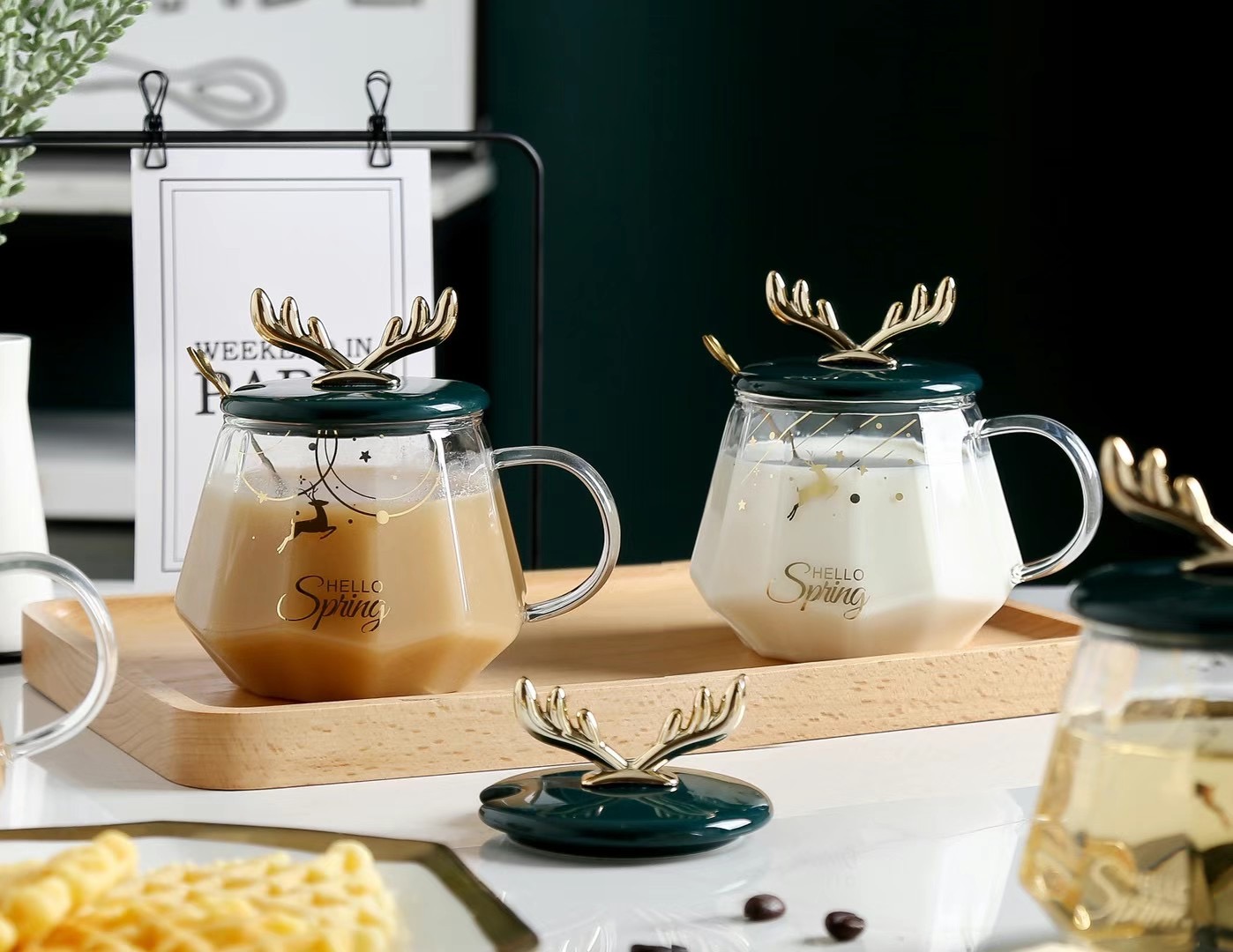 创意麋鹿玻璃杯