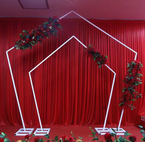 new wedding detachable wrought iron arch geometric rhombus wedding props background decoration play pentagram arch