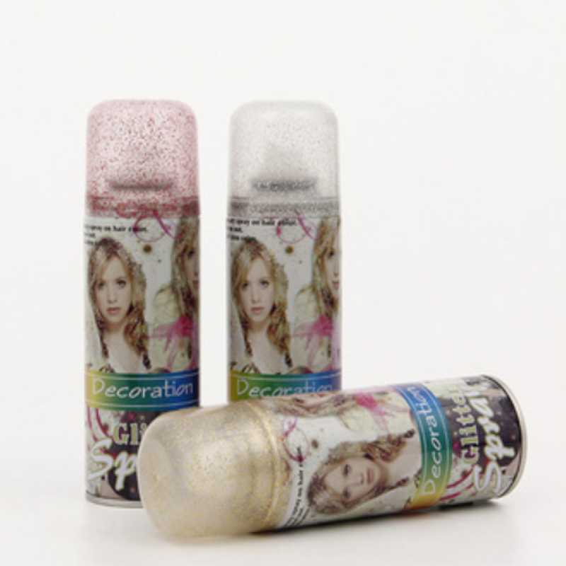 亮晶晶染发厂家直销彩色发胶喷雾一次性彩喷 派对生日节日不伤发