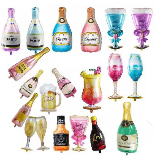 champagne glass beer bottle balloon goblet rose gold bubble bottle balloon annual meeting graduation decoration