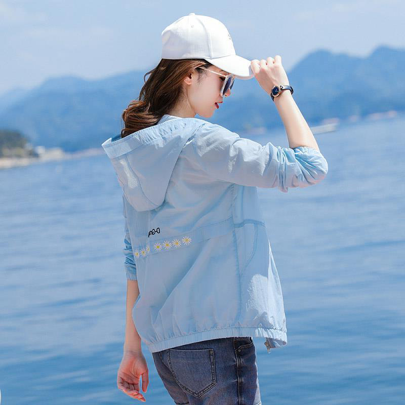 小雏菊防晒衣女长袖2021新款夏季妈妈薄款户外短外套洋气防晒服女