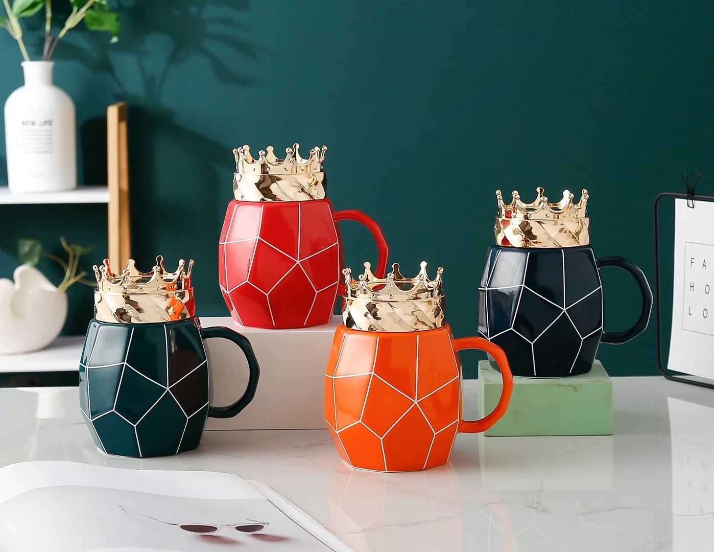 皇冠菱形陶瓷杯