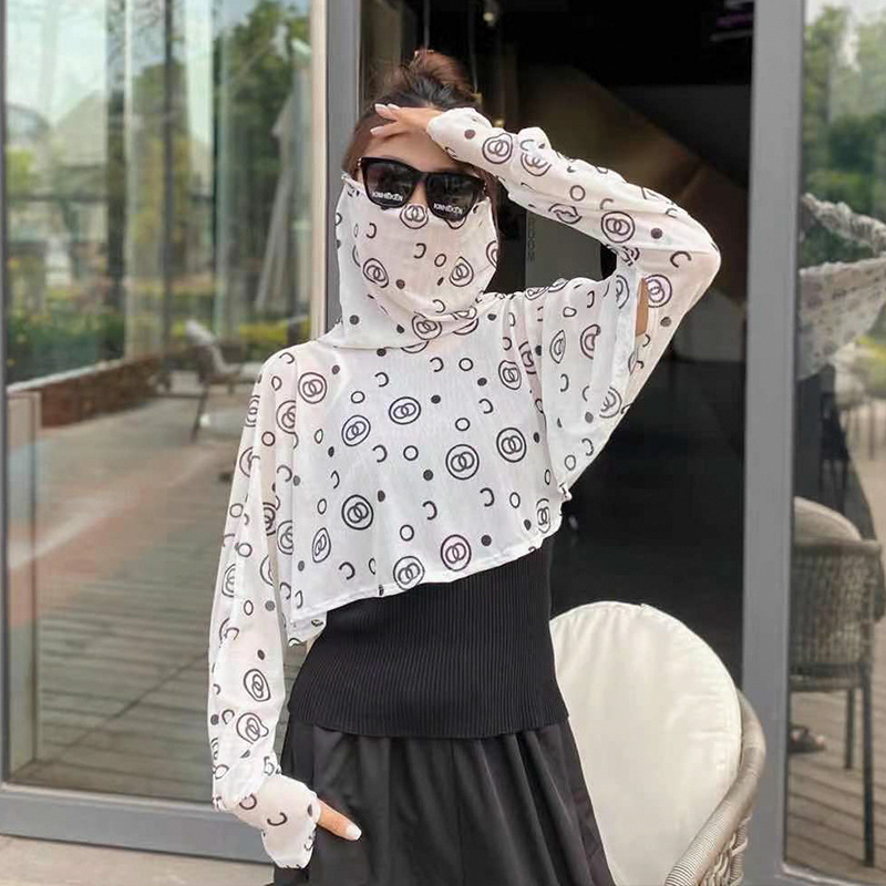 2021夏季薄款可爱印花防晒衣女新款防晒服韩版护脸冰丝面罩防嗮衣