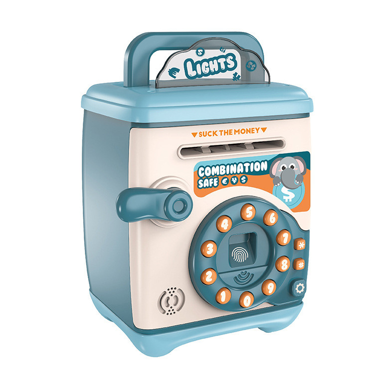 儿童密码指纹语音识钞款存钱柜趣味卡通存钱罐玩具跨境