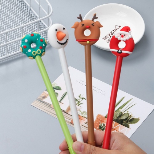 Cute Christmas Gel Pen Student Stationery Office Supplies Advertising Gifts Large Capacity Replaceable Refill Signature Pen