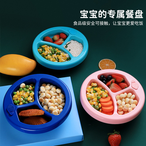 baby water injection insulation bowl with suction cup compartment plate children food supplement bowl infant tableware sucker bowl