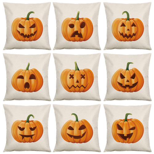 halloween pumpkin linen pillowcase home fabric cushion